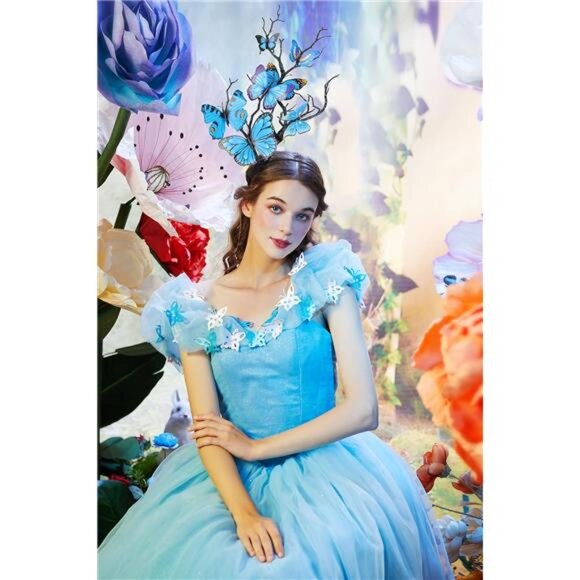 Butterfly Crown Headband | Monarch Fascinator Hat | Tea Party & Halloween - Picture 2 of 5